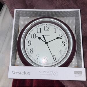 Silver and Brown Wall Clock